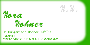 nora wohner business card